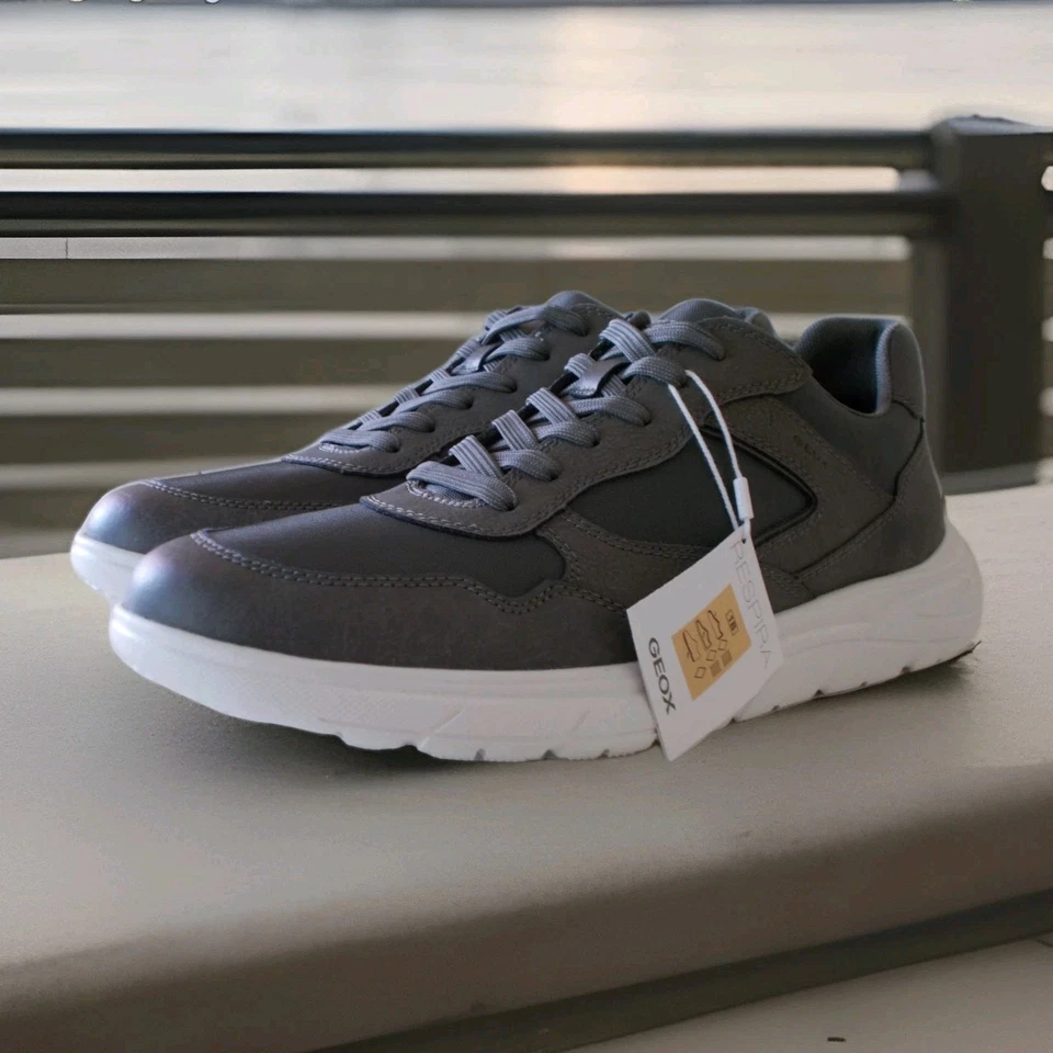 Geox scarpe uomo sneakers Portello B,nubuck sint.+Textile Dark Grey,Eu-44 €120 - Immagine 4 di 4