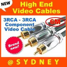 High-end NEOTECH Origin 6m 3RCA-3RCA RGB Component Video Cable Lead Gold Plated