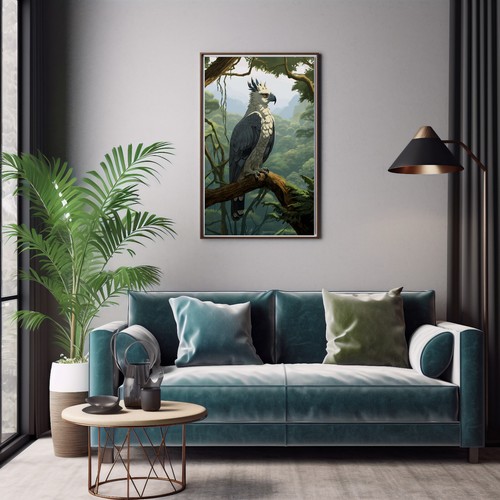 Estampado de pájaro águila arpía, estampado de pájaro de la selva, estampado de arte de pared, póster de aves tropicales - Imagen 2 de 4