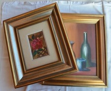 COPPIA DI QUADRI CON NATURE MORTE. CORNICI DI PREGIO