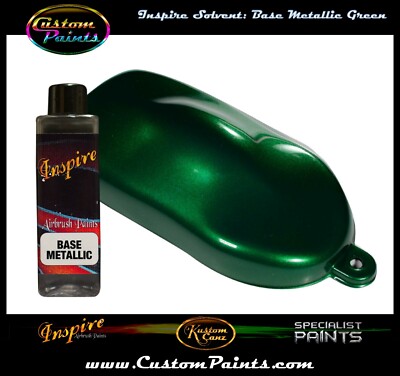 INSPIRE AIRBRUSH BASE METALLIC GREEN 4oz (SOLVENT), CUSTOM PAINT, HOK, ARTIST