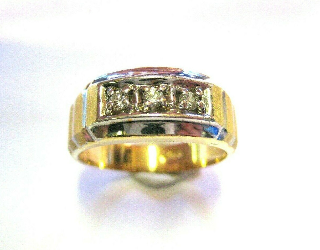 Diamond Wedding Band Ring Round Diamonds 14 Kt Gold Size 6.5  #Eg-925-L-image