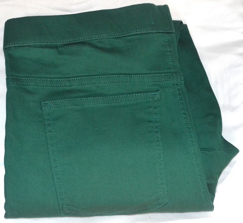 JEGGINGS DONNA COLLEZIONE M&S VITA ALTA ELASTICIZZATO TAGLIA 16 LUNGO VERDE BOTTIGLIA - Foto 4 di 4