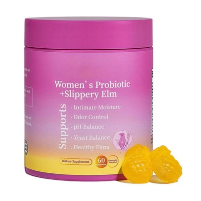 Women's Probiotic +Slippery Elm Gummies PH Balance Supports - Pineapple Flavor