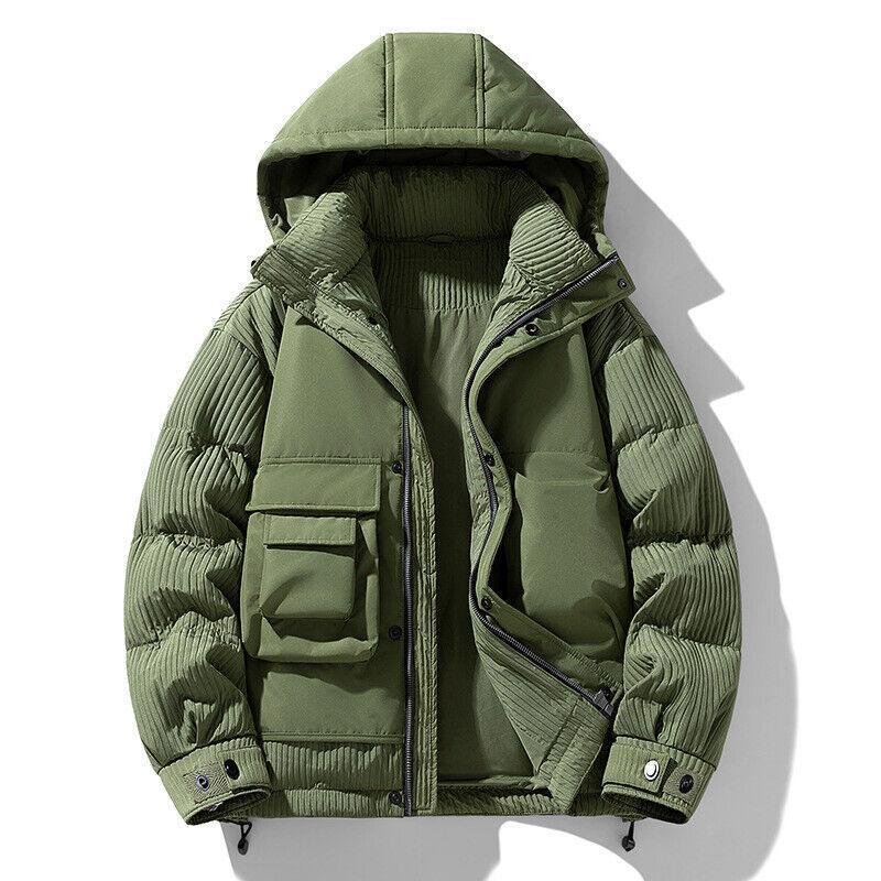 90% Down Jacket Men's Hooded Short Work Jacket Outdoor Warm Coats Outwear Winter