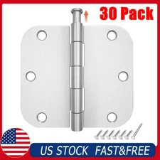 HOSOM 30 Pack 3.5" Satin Nickel Interior Door Hinges with 5/8" Radius Hinge US