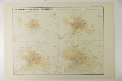 Deutscher Planungsatlas Atlas von Berlin Öffentliches Verkehrsnetz 1953 N2210