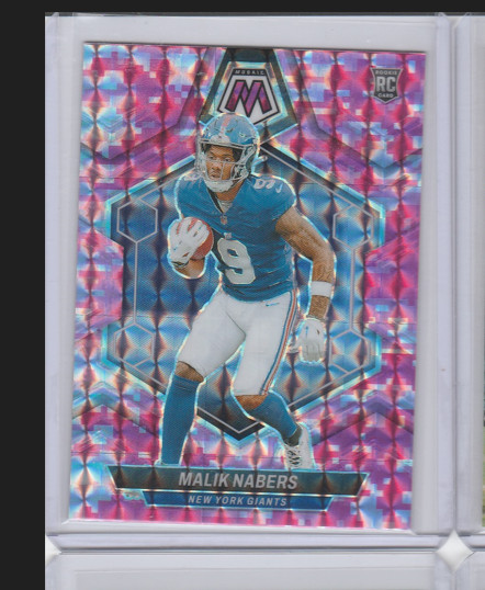 2024 Panini Mosaic - Rookies Malik Nabers #306 Pink Camo Mosaic Prizm (RC)