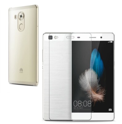 MILEGAO Huawei Mate 8 Custodia 2 PZ Pellicola Protettiva Vetro Temperato, Paraurti Ultra Sottile Antiurto Morbido TPU Silicone Custodia Per Huawei Ascend Mate 8 (6