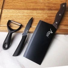 Professional 3-Piece Stainless Steel Chef, Paring & Fruit Knife Set - Sharp