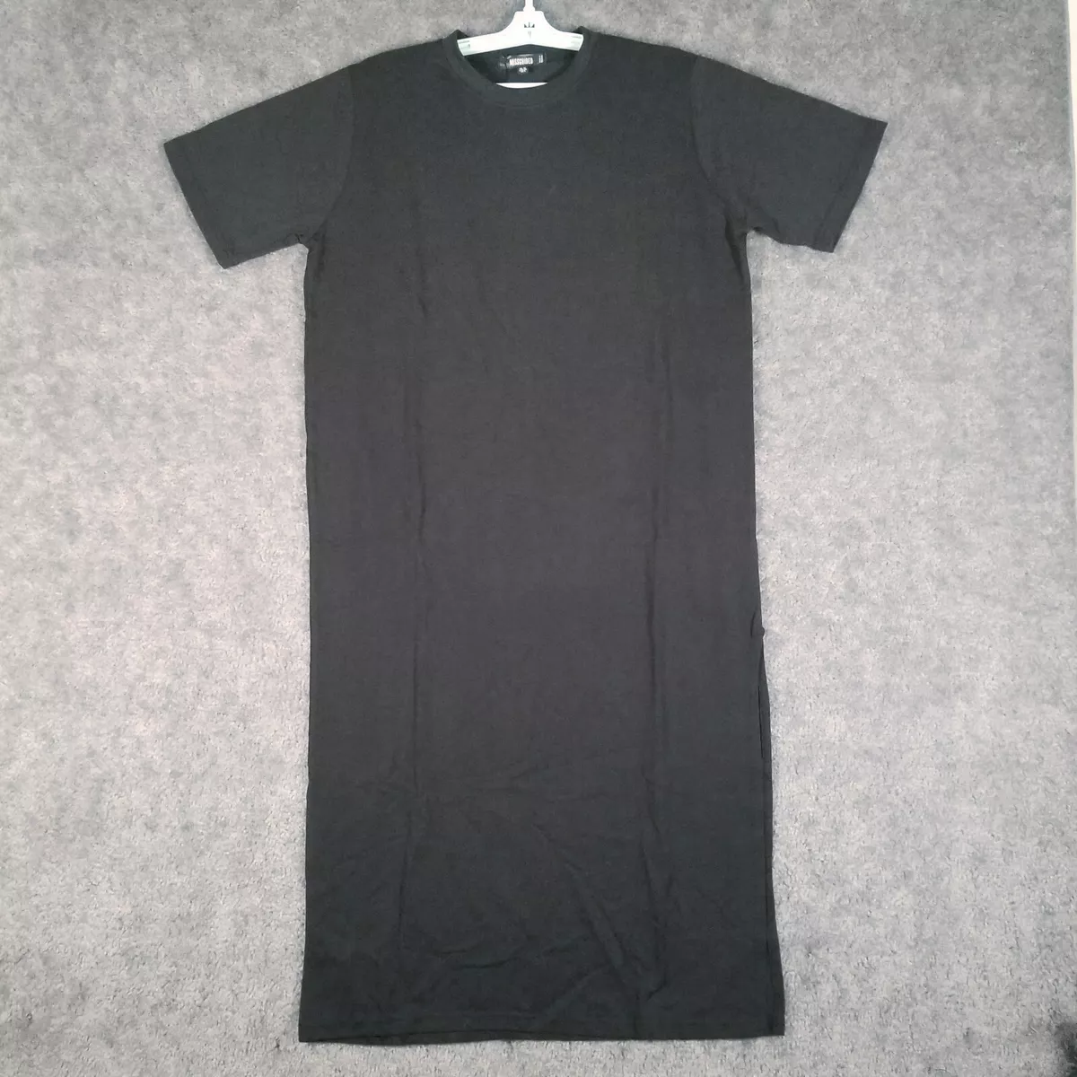 Missguided Women Sz 6 T Shirt Dress Black NWT Midi Casual Short