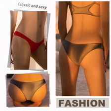 Bikini donna perizoma brasiliano slip da bagno vita bassa increspato elastico mutandine calde