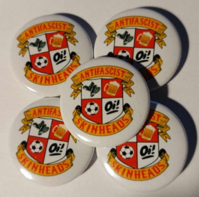 Skinhead Button 1x Antifascist Skinheads Button Skin Skins Oi Punk Oi! SHARP RASH ...