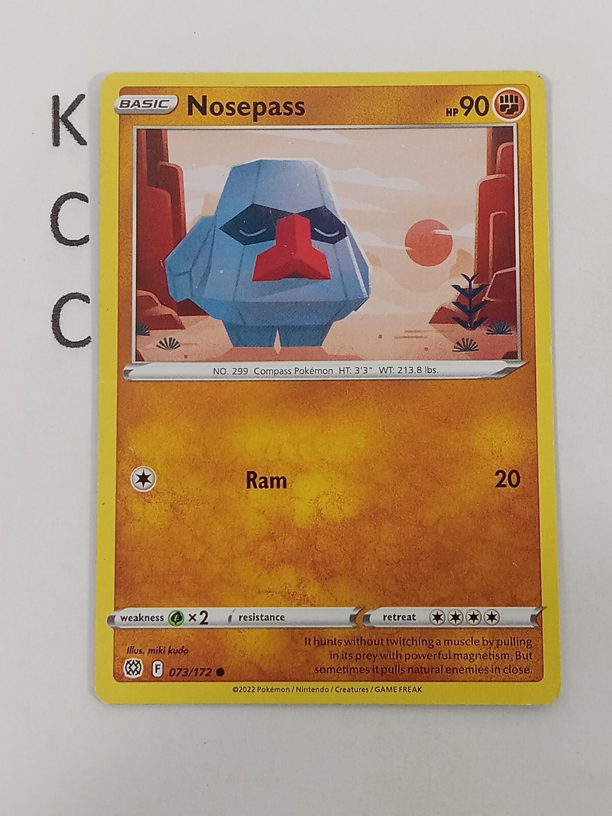 2022 Pokemon TCG Nosepass 073/172 Common