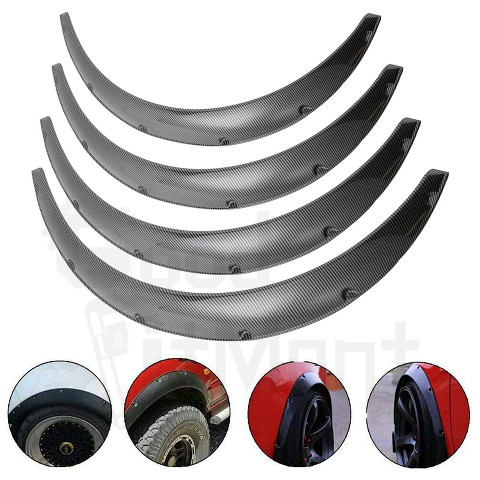 For Toyota Corona 1964-1997 4.5" Carbon Fiber Fender Flares Wheel Arches Kit 4X - image 2 of 4