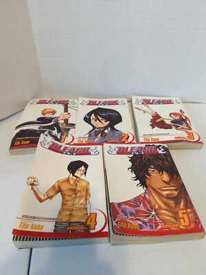#ad Bleach Shonen Jump Manga by Tite Kubo Book Lot Volumes 1 thru 5 ENGLISH $18.99