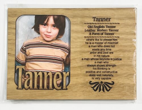 TANNER Personalized Name Profile Laser Engraved Wood Picture Frame Magnet