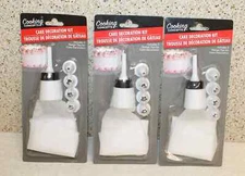 Lot of 3 Cooking Concepts® Cake Decoration Kits w/Pastry Bags + 15 Design Tips