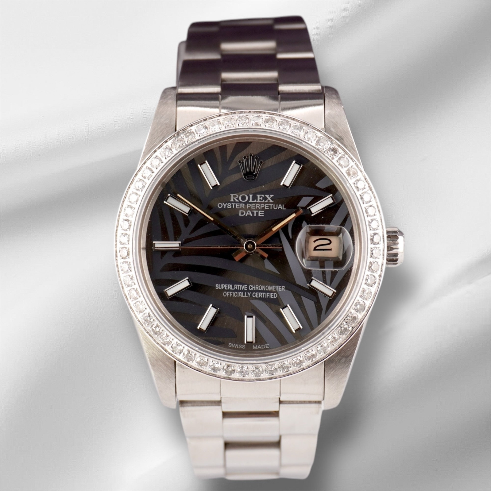 Rolex Date 1.5ct Grey Steel Oyster