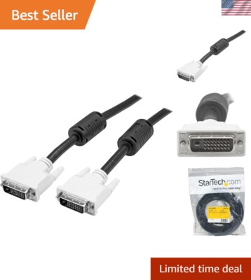 20 ft DVI Dual Link Cable - Male to Male - 2560x1600 High-Speed Video Connection