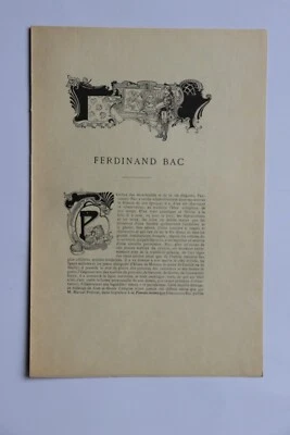 FERDINAND BAC artiste Figures Contemporaines Mariani Biographie 1904 1/25 JAPON - Photo 1/3