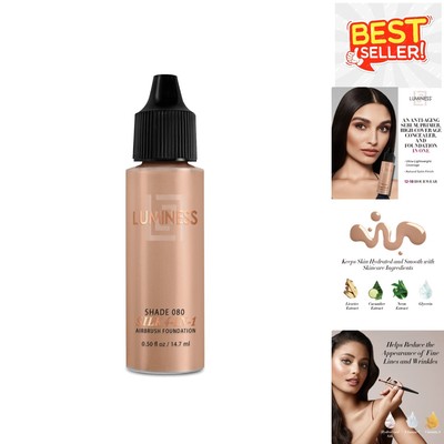 Cruelty-Free Airbrush Foundation - Shade 080 - 4-in-1 Formula for All Skin Types