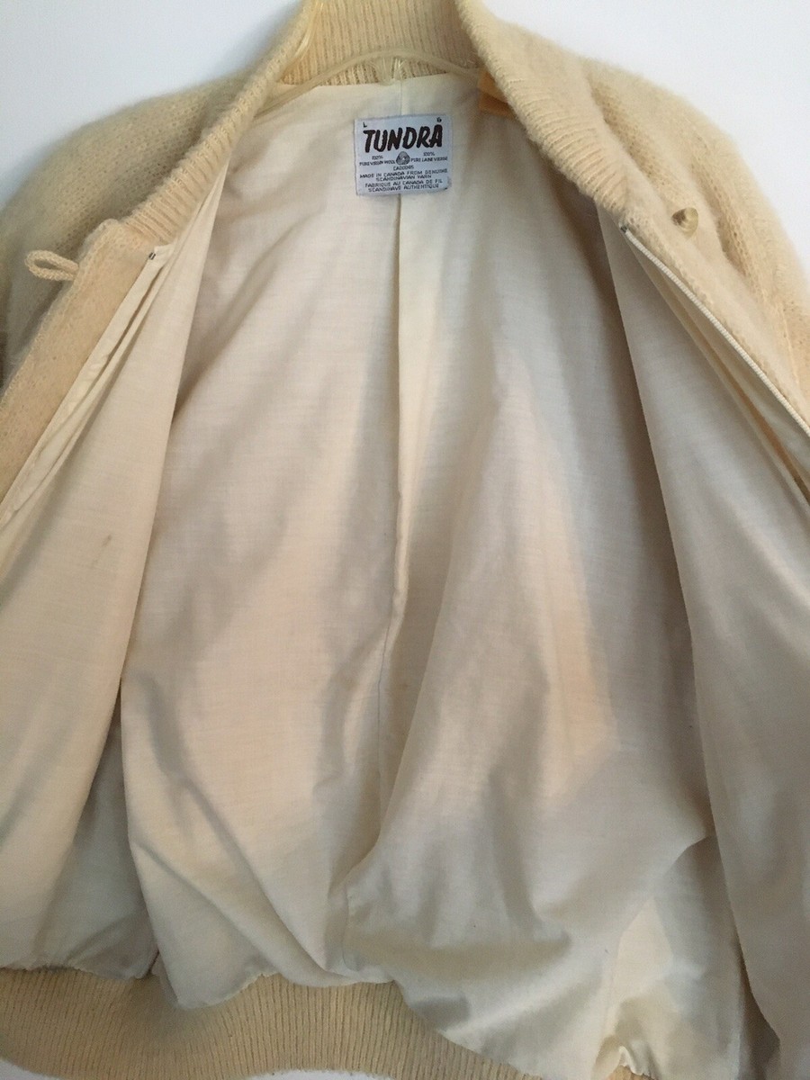 Vintage 1980s Tundra 100% Wool Zip/Toggle Closed Sweater Jacket 