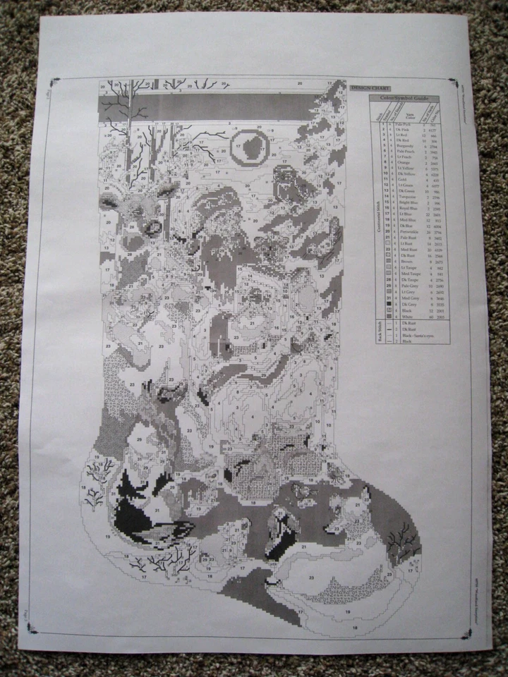 Bucilla Needlepoint Stocking WOODLAND STORYTIME PATTERN & COLOR PIC ONLY,60759 - Image 2 of 3