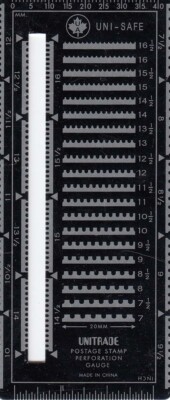 Superior Quality Uni-Safe Metal Slotted Perforation Gauge For Postage Stamps NEW