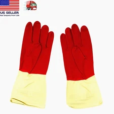 Large Rubber Cleaning Gloves Kitchen Dishwashing Waterproof With Textured Grip
