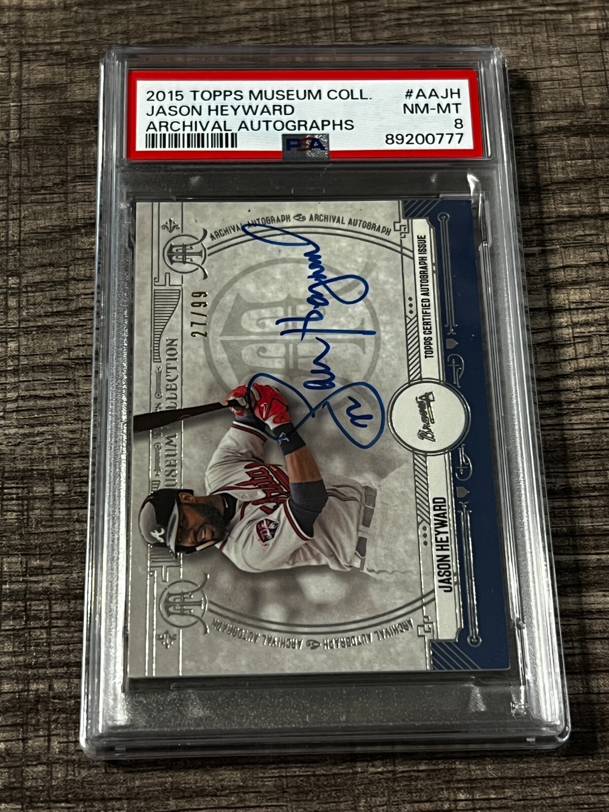 PSA 8 NM-MT 2015 Topps Museum Collection Archival Auto /99 Jason Heyward #AA-JH