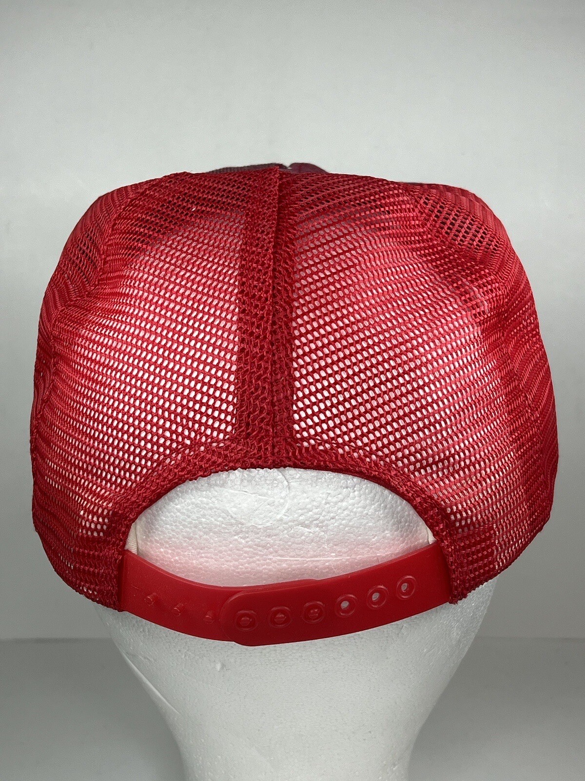 Hat Mesh Sample Vintage Radio Cap Company RCC Red Denim Mesh Patch Sample Demo Hat Made ...