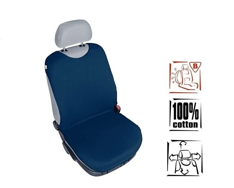 Universelle COTTON Vordersitzbezüge Dunkelblau T-SHIRT für Alfa Romeo 166 - Изображение 2 из 3