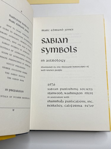 THE SABIAN SYMBOLS IN ASTROLOGY By Marc Edmund Jones -- 1976 Shambala Book - Picture 11 of 16