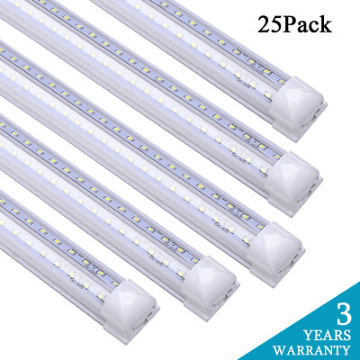 25 Pcs T8 2FT Led Tube Light Bulbs 18W Linkable 2' Led Shop Light Fixture 6000K