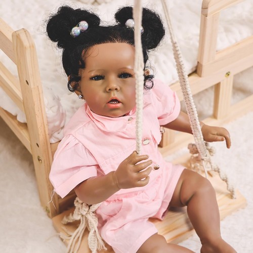 Realistic Reborn Baby Doll with Beautiful Black Hair - Gift Set for Kids 3+ - Picture 5 of 10