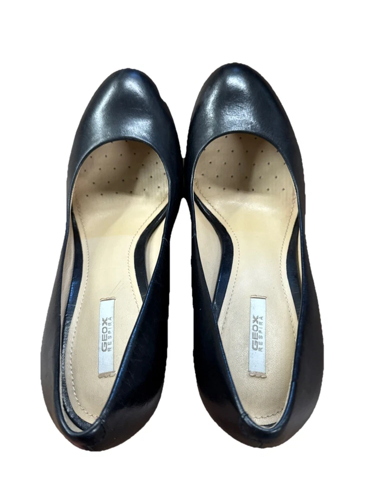 Zapatos de vestir Geox Respira D32T6E para mujer talla 36,5 de cuero negro de tacón alto Foto 4 de 4