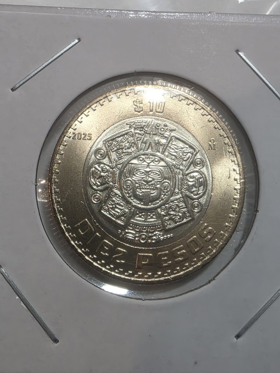 RARE 2025 Mexico $10 Pesos Coin Gem BU- KM 616 Bimetallic