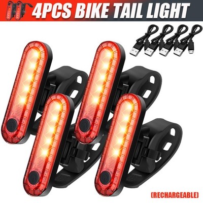 LED USB Rechargeable Bike Tail Light Bicycle Safety Cycling Warning Rear Lamp