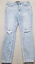 Judy Blue Skinny Jeans Womens 11/30 Blue Denim Stretch Distressed JB88797 LT-CO
