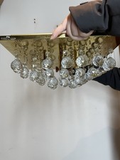 Stunning LED Crystal Droplet Square Chandelier Classic Gold Ceiling Light M0142