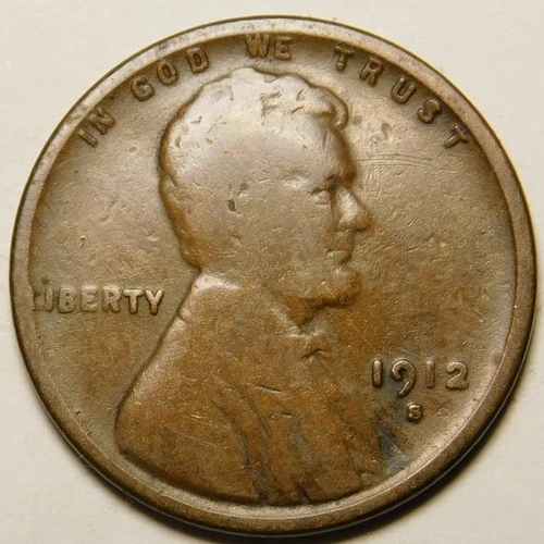1912 S Lincoln Wheat Cent Penny G - VG  "Actual Coin Pictured"