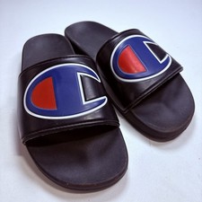 Champion Mens Slide IPO Sandal Black Men s US 8 Red Blue C Logo
