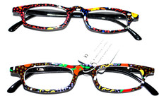 2 pair Lady READING GLASSES Quality spring temples fashion multicolor Power 1.75