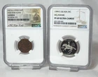 1790 New York Penny NGC Genuine & 1999 S Silver 25C NGC PF 69 Ultra Cameo