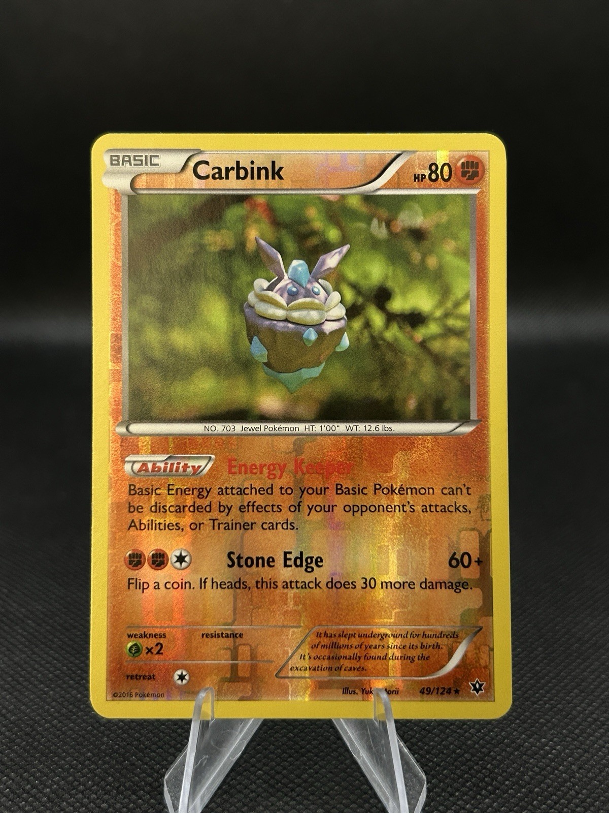 Pokémon TCG - Carbink Fates Collide 49/124 Reverse Holo Rare - NM