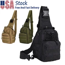 Outdoor Tactical Sling Bag Military MOLLE Crossbody Pack Chest Shoulder Backpack