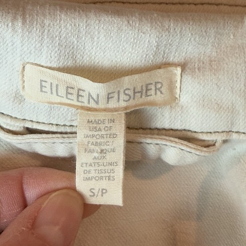 Chaqueta de mezclilla recortada de algodón orgánico natural sin teñir Eileen Fisher talla S $228 - Imagen 5 de 6