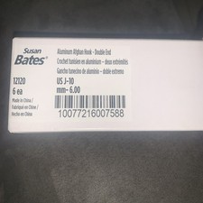 Susan Bates Silvalume Aluminum Double-End Crochet Hook 10"-Size J10/6mm-Box Of 6