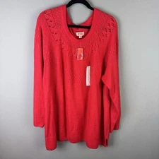NWT Evri Sweater Bright Red Womens Plus Size 4X
